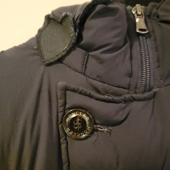 Moncler Women's size 3 black puffer with hearts winter jacket with hood down - Picture 15 of 16